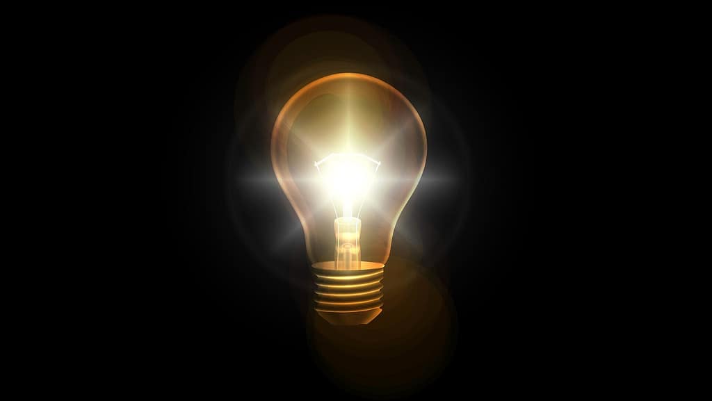 Current image: A light light bulb against a dark background